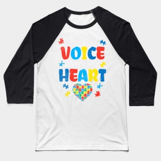 I Am His Voice He Is My Heart Autism Awareness Asl Sped Baseball T-Shirt